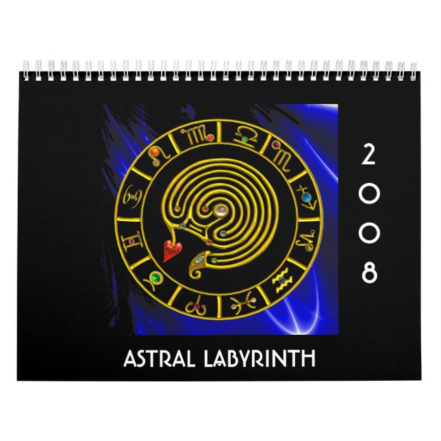 Calendario Astrología CARÁCTICA ASTRAL LABYRINTH GOLD ZODIAC (Tapa)
