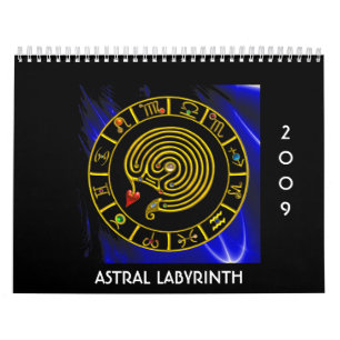 Calendario Astrología CARÁCTICA ASTRAL LABYRINTH GOLD ZODIAC