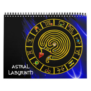 Calendario Astrología CARÁCTICA ASTRAL LABYRINTH GOLD ZODIAC