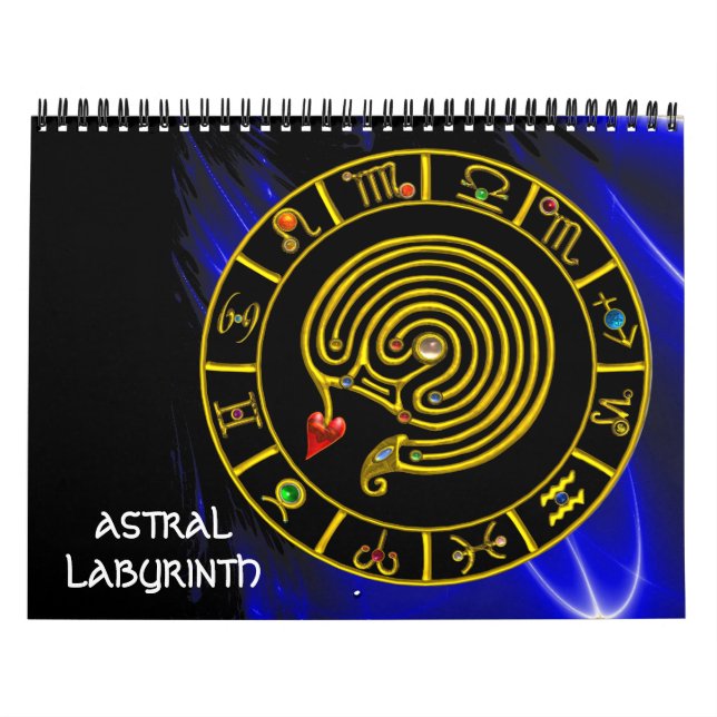 Calendario Astrología CARÁCTICA ASTRAL LABYRINTH GOLD ZODIAC (Tapa)