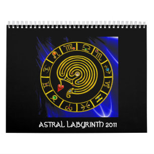 Calendario Astrología CARÁCTICA ASTRAL LABYRINTH GOLD ZODIAC