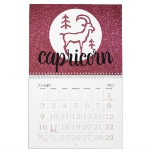 Calendario Astrología simple Purpurina zodiaco gráfico de pie