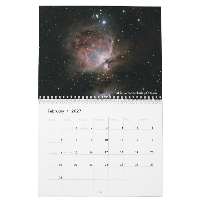 Calendario AstronoMolly Images 2021 (Feb 2027)
