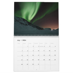 Calendario Aurora Boreal Vibrante Colores del Cielo de las Lu
