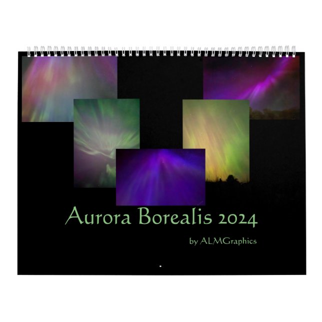 Calendario Aurora Borealis 2024 Fotografías - personalizable (Tapa)