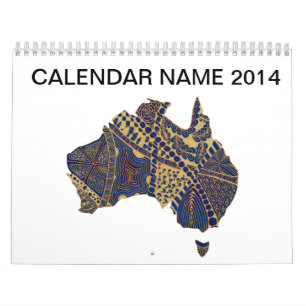 Calendario Australia Doodle Tan Red Blue