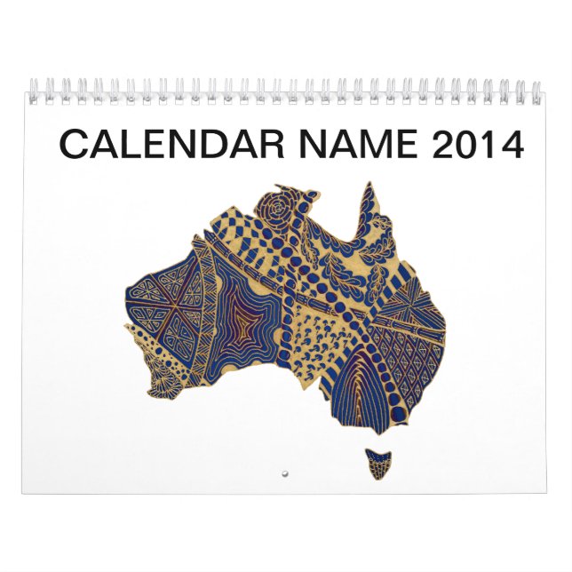 Calendario Australia Doodle Tan Red Blue (Tapa)