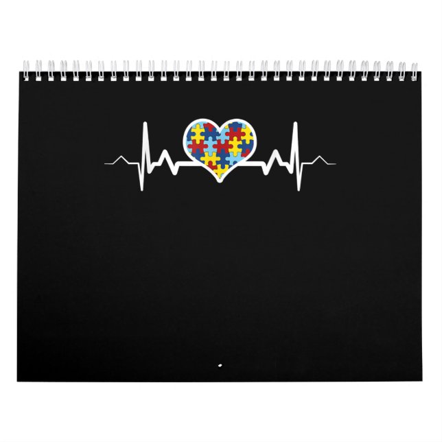 Calendario autista| Autism Awareness Heartbeat Puzzle Orgullo (Tapa)