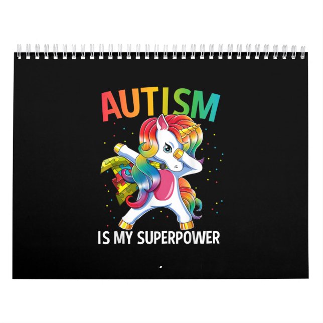 Calendario autista| El autismo es mi superpoder dabbing Unico (Tapa)