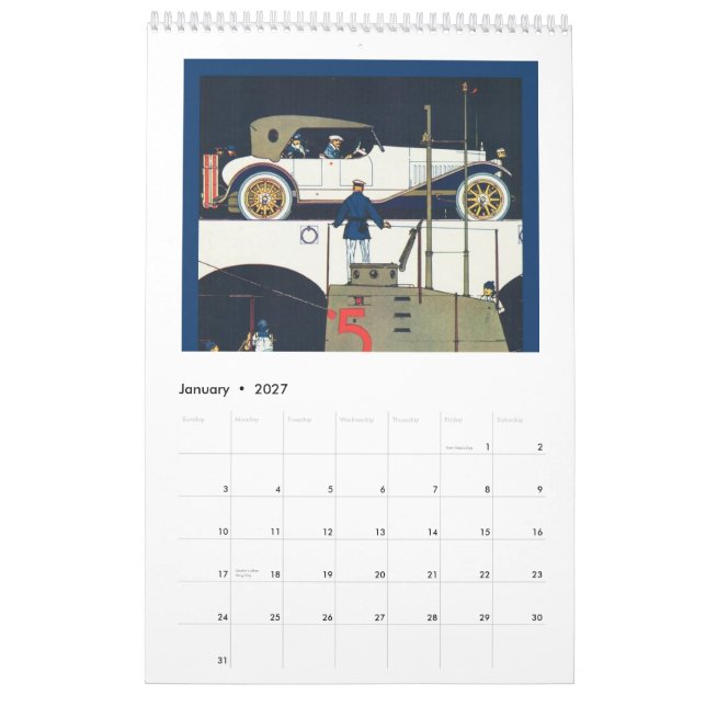 Calendario Autos vintage 2015 (Jan 2027)