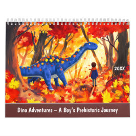 Calendario Aventuras de Dino: El viaje prehistórico de un niñ
