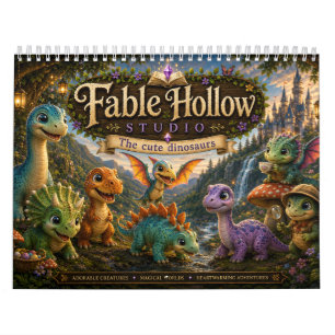 Calendario Aventuras de dinosaurios lindos de Fable Hollow St