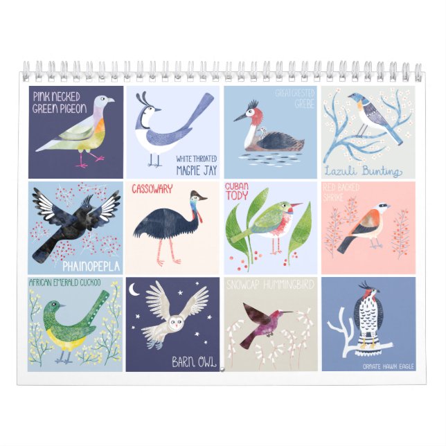 Calendario Aves alrededor del arte mundial (Tapa)