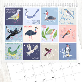 Calendario Aves alrededor del arte mundial