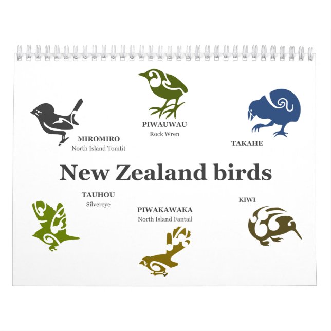 Calendario Aves de Nueva Zelanda (Tapa)