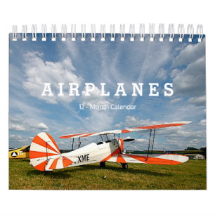 Calendario Aviones antiguos Biplanos Pequeños de 12 meses