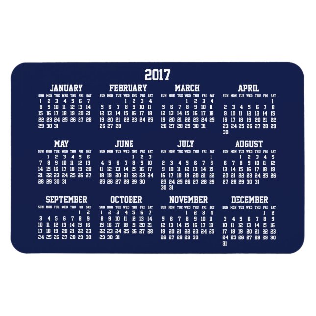 Calendario Azul de la Marina 2017 Grandes imanes f (Horizontal)