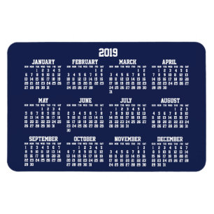 Calendario Azul de la Marina 2019 Grandes imanes f