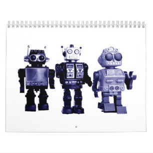 calendario azul de los robots