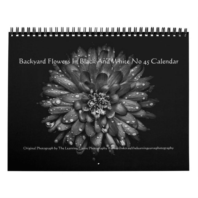 Calendario Backyard Flowers In Black And White No 45 (Tapa)