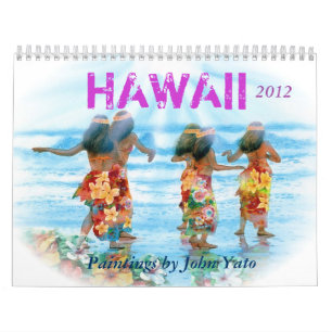 CALENDARIO BAILARINES DE HULA CON FLOWERS-OVAL JPEC, HAWAII