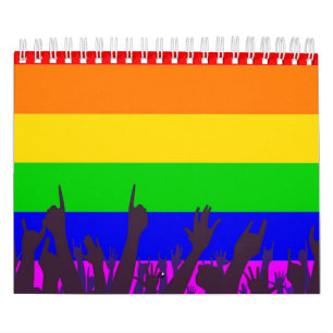 Calendario Bandera arco iris transgénero LGBT con ondulación