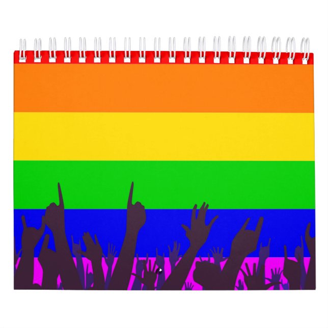 Calendario Bandera arco iris transgénero LGBT con ondulación (Tapa)