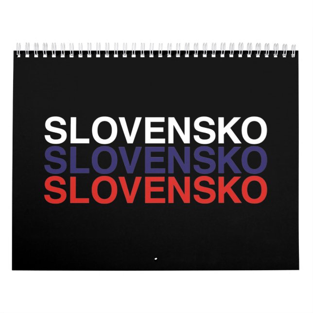 Calendario Bandera de ESLOVAQUIA (Tapa)