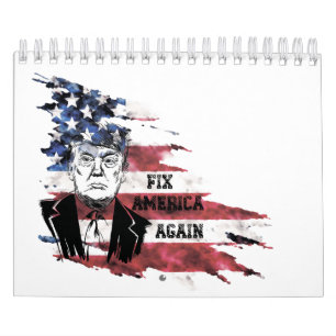 Calendario Bandera de Estados Unidos. Donald Trump.
