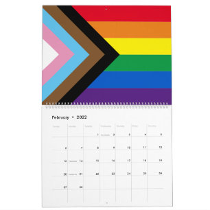 Calendario Bandera de la diversidad gay inclusiva arco iris L