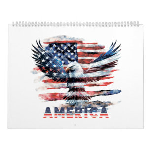 Calendario Bandera de los Estados Unidos. América