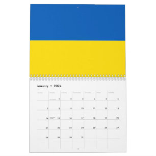Calendario Bandera de Ucrania azul y amarillo patriótico mode