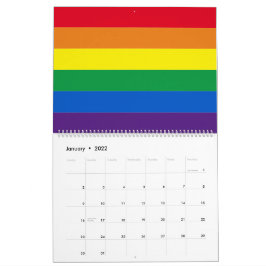 Calendario Bandera del orgullo gay Lgbt rainbow striks colore