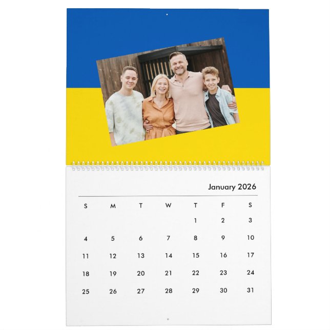 Calendario Bandera ucraniana agrega foto у р а ї н・ htsnihtsn (Jan 2026)