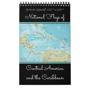 Calendario banderas 15-Mo de America Central y del Caribe