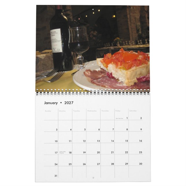 Calendario Banquete a través de Italia (Jan 2027)