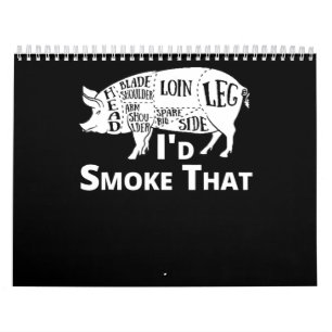 Calendario Barbacoa BBQ Grill Pig Pork Id Humo Que Regalo H