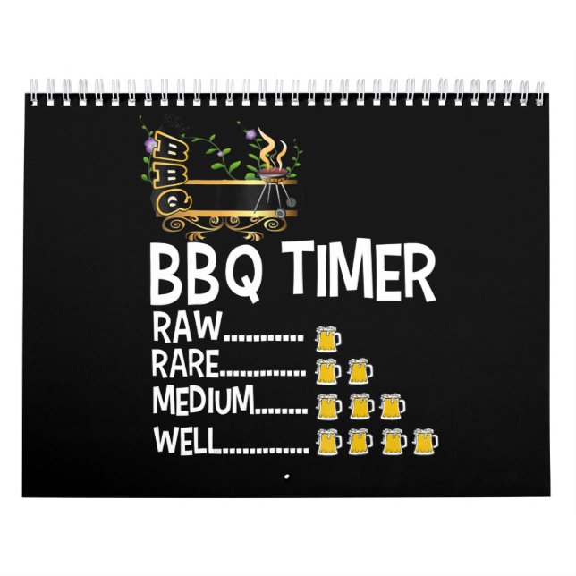 Calendario Barbacoa | BBQ Timer Barbacoa Gracioso Grill Grill (Tapa)
