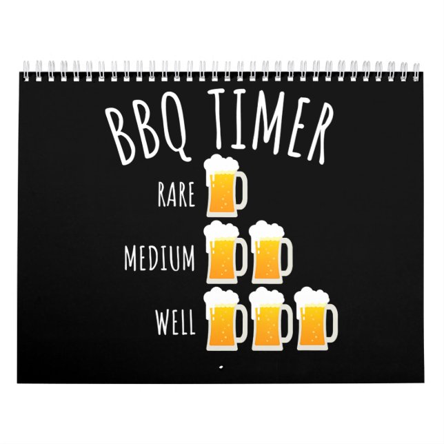 Calendario Barbacoa | BBQ Timer Beer Beer Funny Grill (Tapa)