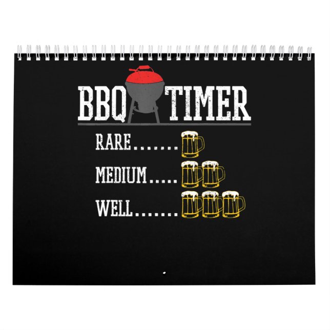 Calendario Barbacoa | BBQ Timer Funny Beer Steak Grilling (Tapa)