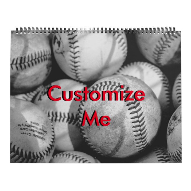 Calendario Baseballs en blanco y negro (Tapa)