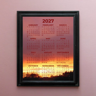 Calendario básico 2027 vista anual con foto