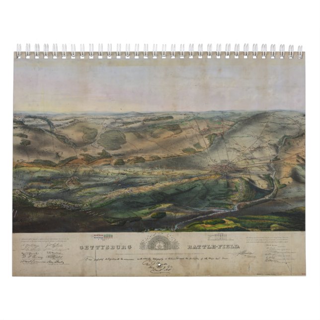 Calendario Batalla de Gettysburg por John Bachelder 1863 (Tapa)