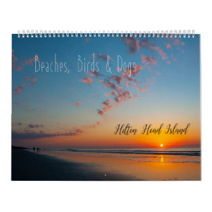 Calendario Beachs, pájaros y perros en Hilton Head Island