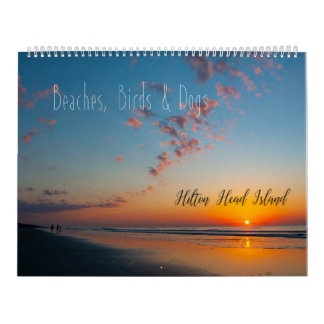 Calendario Beachs, pájaros y perros en Hilton Head Island