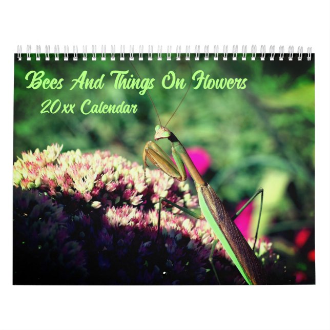 Calendario Bees And Insects On Flowers Nature  (Tapa)