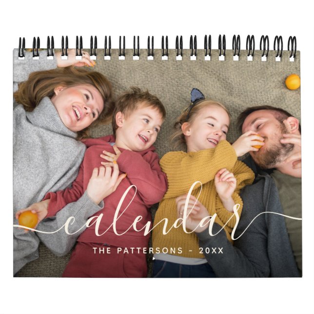 Calendario Beige | Moderna y sencilla fotografía familiar Min (Tapa)