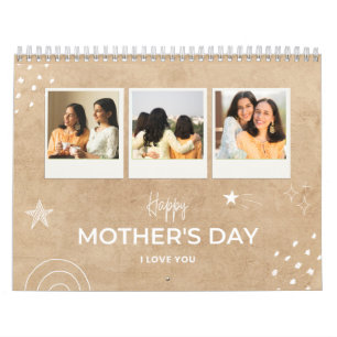Calendario Beige Scribble Happy Mother's Day Personalizado Ph