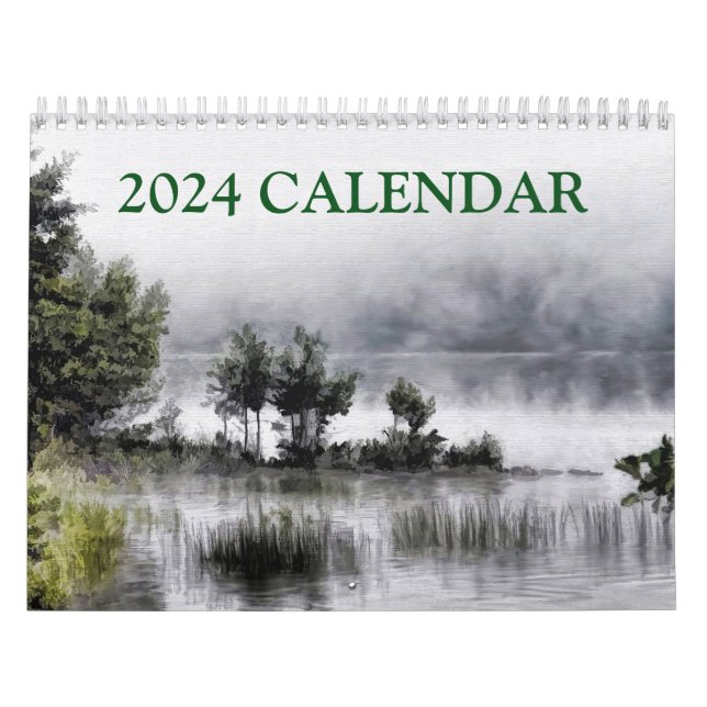 Calendario Bella pintura Resumen arte del paisaje 2024 (Tapa)
