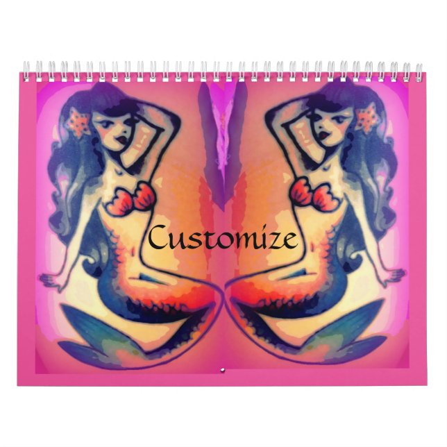 Calendario Belleza de sirena de pelo oscuro Thunder_Cove (Tapa)